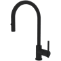Rohl Pirellone 1.8 GPM Single Hole Pull Down Kitchen Faucet Matte Black