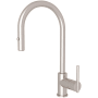 Rohl Pirellone 1.8 GPM Single Hole Pull Down Kitchen Faucet Satin Nickel