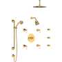 Rohl Deco Thermostatic Shower System with Shower Head, Hand Shower, and Hose English Gold