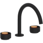 Rohl Eclissi 1.2 GPM Widespread Bathroom Faucet Matte Black / Satin Gold