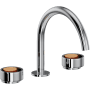 Rohl Eclissi 1.2 GPM Widespread Bathroom Faucet Polished Chrome / Satin Gold