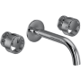 Rohl Eclissi 1.2 GPM Wall Mounted Widespread Bathroom Faucet Polished Chrome