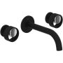 Rohl Eclissi 1.2 GPM Wall Mounted Widespread Bathroom Faucet Matte Black / Polished Chrome