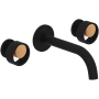 Rohl Eclissi 1.2 GPM Wall Mounted Widespread Bathroom Faucet Matte Black / Satin Gold