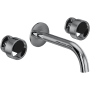 Rohl Eclissi 1.2 GPM Wall Mounted Widespread Bathroom Faucet Polished Chrome / Matte Black