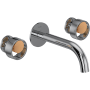 Rohl Eclissi 1.2 GPM Wall Mounted Widespread Bathroom Faucet Polished Chrome / Satin Gold