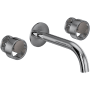 Rohl Eclissi 1.2 GPM Wall Mounted Widespread Bathroom Faucet Polished Chrome / Satin Nickel