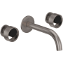 Rohl Eclissi 1.2 GPM Wall Mounted Widespread Bathroom Faucet Satin Nickel / Matte Black