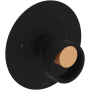 Rohl Eclissi Thermostatic Valve Trim Only with Single Wheel Handle - Less Rough In Matte Black / Satin Gold