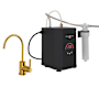Rohl Lux 0.5 GPM Hot Water Dispenser with Hot Water Filter Tank Unlacquered Brass
