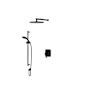 Rohl Graceline Thermostatic Shower System with Shower Head and Hand Shower Matte Black
