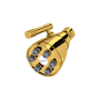 Rohl Graceline 1.8 GPM Single Function Rain Shower Head Unlacquered Brass (Living Finish)