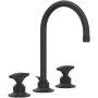 Rohl Graceline 1.2 GPM Widespread Bathroom Faucet with Pop-Up Drain Assembly Matte Black
