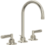 Rohl Graceline 1.2 GPM Widespread Bathroom Faucet with Pop-Up Drain Assembly Polished Nickel