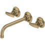 Rohl Graceline 1.2 GPM Wall Mounted Widespread Bathroom Faucet Antique Gold