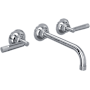 Rohl Graceline 1.2 GPM Wall Mounted Widespread Bathroom Faucet Polished Chrome
