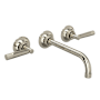 Rohl Graceline 1.2 GPM Wall Mounted Widespread Bathroom Faucet Polished Nickel