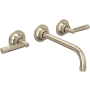 Rohl Graceline 1.2 GPM Wall Mounted Widespread Bathroom Faucet Satin Nickel