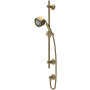 Rohl Graceline 1.8 GPM Multi Function Hand Shower Package - Includes Slide Bar, Hose, and Wall Supply Antique Gold