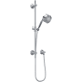 Rohl Graceline 1.8 GPM Multi Function Hand Shower Package - Includes Slide Bar, Hose, and Wall Supply Polished Chrome