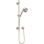 Rohl Graceline 1.8 GPM Multi Function Hand Shower Package - Includes Slide Bar, Hose, and Wall Supply Polished Nickel