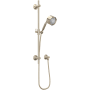 Rohl Graceline 1.8 GPM Multi Function Hand Shower Package - Includes Slide Bar, Hose, and Wall Supply Satin Nickel