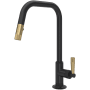 Rohl Graceline 1.8 GPM Single Hole Pull Down Kitchen Faucet Matte Black/Antique Gold