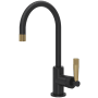 Rohl Graceline 1.8 GPM Single Hole Bar Faucet Matte Black/Antique Gold