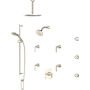 Rohl Modelle Thermostatic Shower System with Shower Head, Hand Shower, Slide Bar, Bodysprays, Shower Arm, Hose, and Valve Trim Polished Nickel