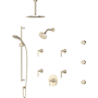 Rohl Modelle Thermostatic Shower System with Shower Head, Hand Shower, Slide Bar, Bodysprays, Shower Arm, Hose, and Valve Trim Satin Nickel