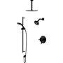 Rohl Modelle Pressure Balanced and Thermostatic Shower System with Shower Head, Hand Shower, Slide Bar, Shower Arm, Hose, and Valve Trim Matte Black