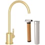 Rohl Lux 0.5 GPM Cold Water Dispenser with Filter Unlacquered Brass