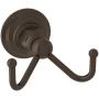 Rohl Acqui Double Robe Hook Tuscan Brass