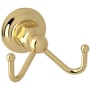 Rohl Acqui Double Robe Hook Unlacquered Brass