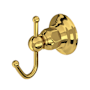 Rohl Double Robe Hook Unlacquered Brass