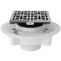 Rohl PVC 2" X 3" Spa Shower Drain Kit with Weave Decorative Cover Polished Chrome