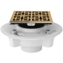 Rohl PVC 2" X 3" Spa Shower Drain Kit with Weave Decorative Cover Italian Brass