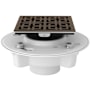 Rohl PVC 2" X 3" Spa Shower Drain Kit with Weave Decorative Cover Tuscan Brass (Living Finish)