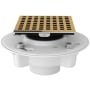 Rohl PVC 2" X 3" Spa Shower Drain Kit with Matrix Decorative Cover Italian Brass