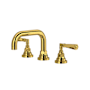 Rohl San Giovanni 1.2 GPM Widespread Bathroom Faucet with Pop-Up Drain Assembly Unlacquered Brass (Living Finish)