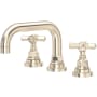 Rohl San Giovanni 1.2 GPM Widespread Bathroom Faucet with Pop-Up Drain Assembly Satin Nickel