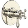Rohl Arcana Three Independent, Two Shared Function Thermostatic Valve Trim Only with Single Cross / Lever Handle, Integrated Diverter, and Volume Control - Less Rough In Polished Nickel