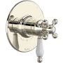 Rohl Arcana Three Independent, Two Shared Function Thermostatic Valve Trim Only with Single Cross / Lever Handle, Integrated Diverter, and Volume Control - Less Rough In Polished Nickel