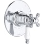 Rohl Arcana Three Independent Function Thermostatic Valve Trim Only with Single Cross / Lever Handle, Integrated Diverter, and Volume Control - Less Rough In Polished Chrome