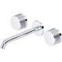 Rohl Amahle 1.2 GPM Wall Mounted Widespread Bathroom Faucet with Wheel Handles Polished Chrome