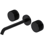 Rohl Amahle 1.2 GPM Wall Mounted Widespread Bathroom Faucet with Wheel Handles Matte Black