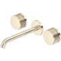 Rohl Amahle 1.2 GPM Wall Mounted Widespread Bathroom Faucet with Wheel Handles Satin Nickel