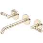 Rohl Amahle 1.2 GPM Wall Mounted Widespread Bathroom Faucet with Lever Handles Satin Nickel