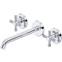 Rohl Amahle 1.2 GPM Wall Mounted Widespread Bathroom Faucet with Cross Handles Polished Chrome