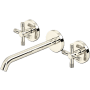 Rohl Amahle 1.2 GPM Wall Mounted Widespread Bathroom Faucet with Cross Handles Polished Nickel